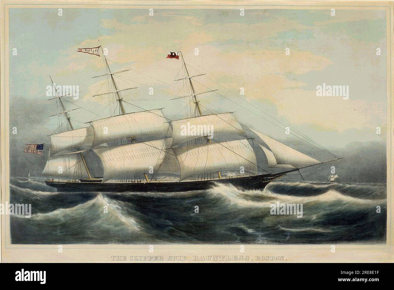 Vintage reproduction ship prints Stock Photo Alamy