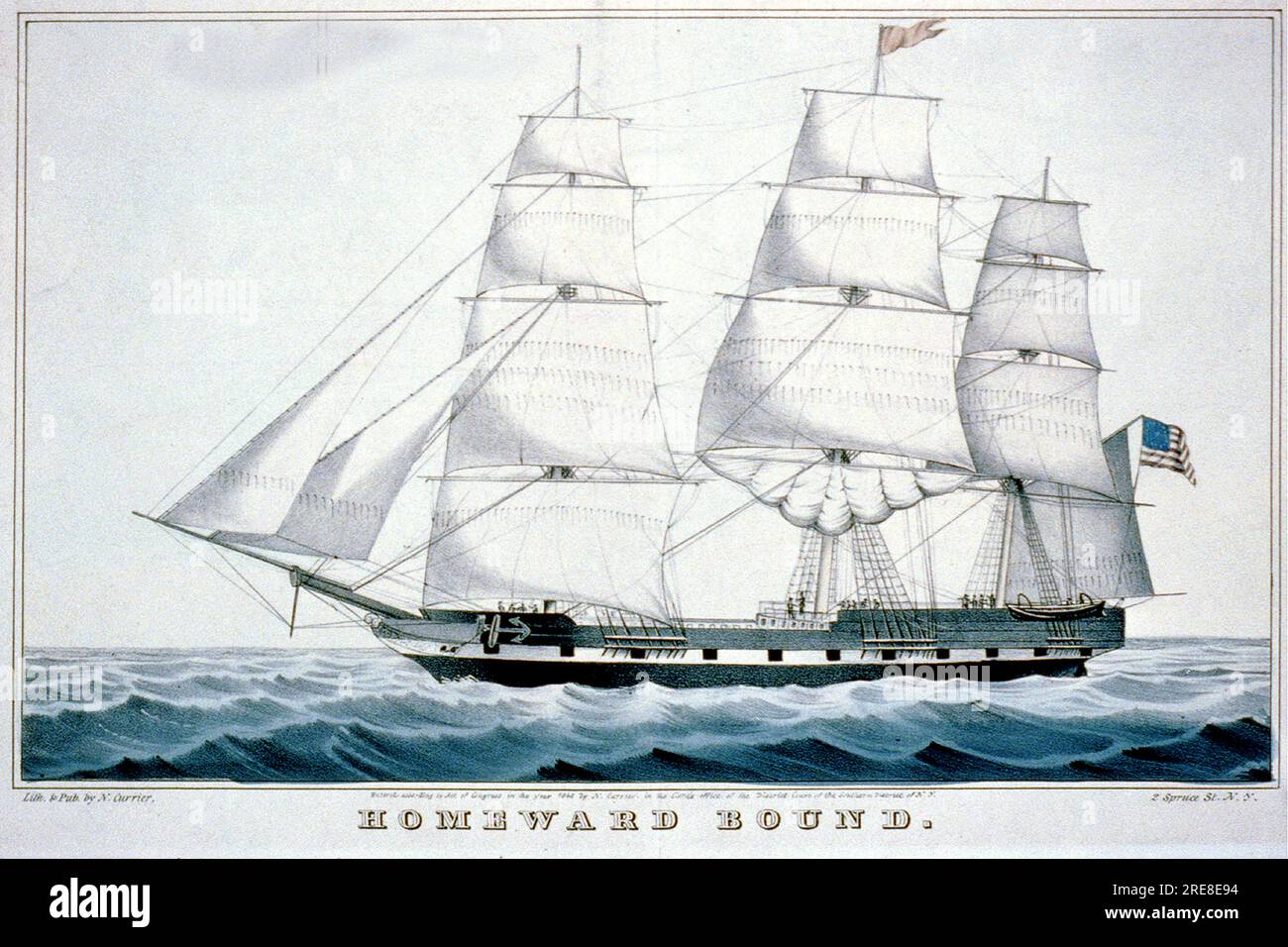 Vintage reproduction ship prints Stock Photo Alamy