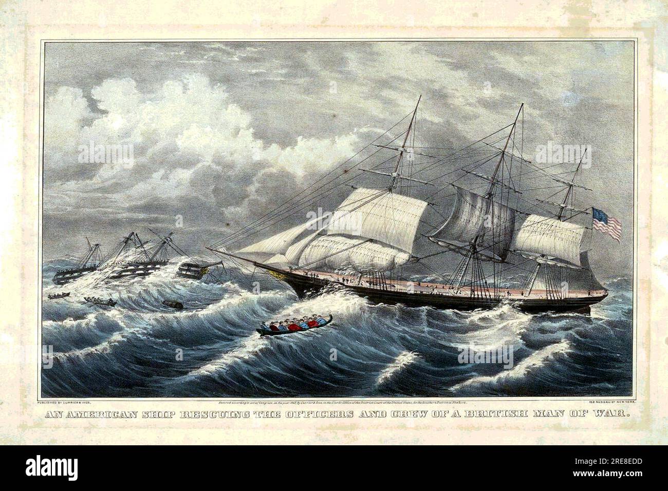 Vintage reproduction ship prints Stock Photo Alamy
