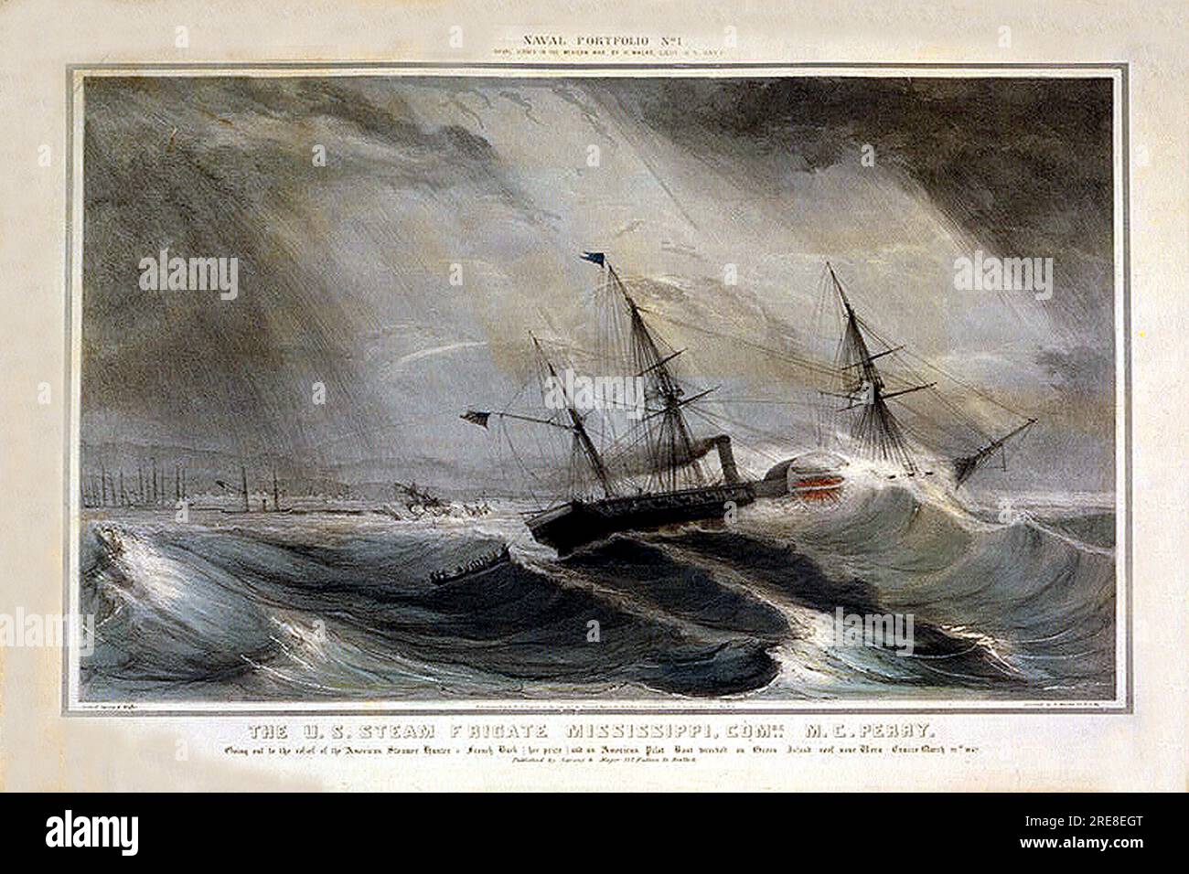 Vintage reproduction ship prints Stock Photo Alamy