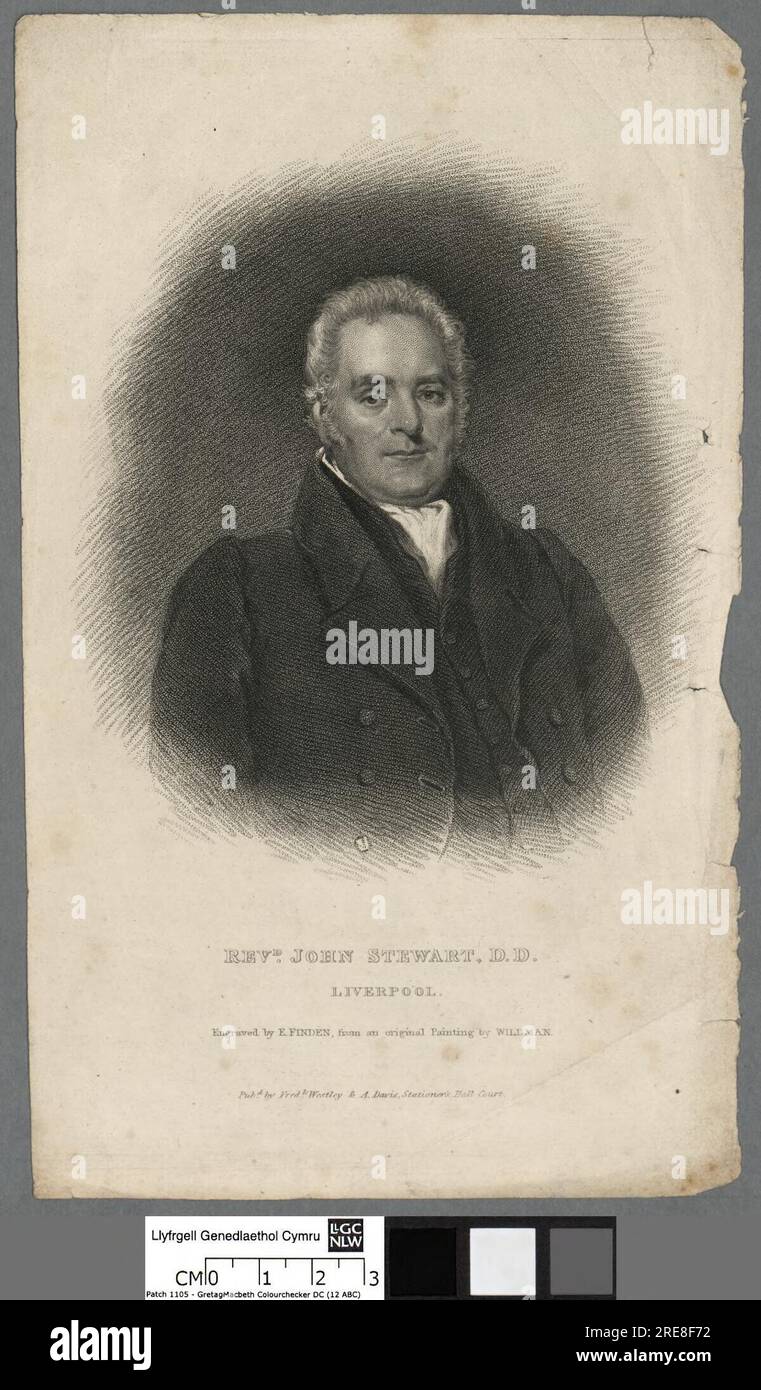 Revd. John Stewart, D.D. Liverpool circa 1820 by Edward Francis Finden Stock Photo