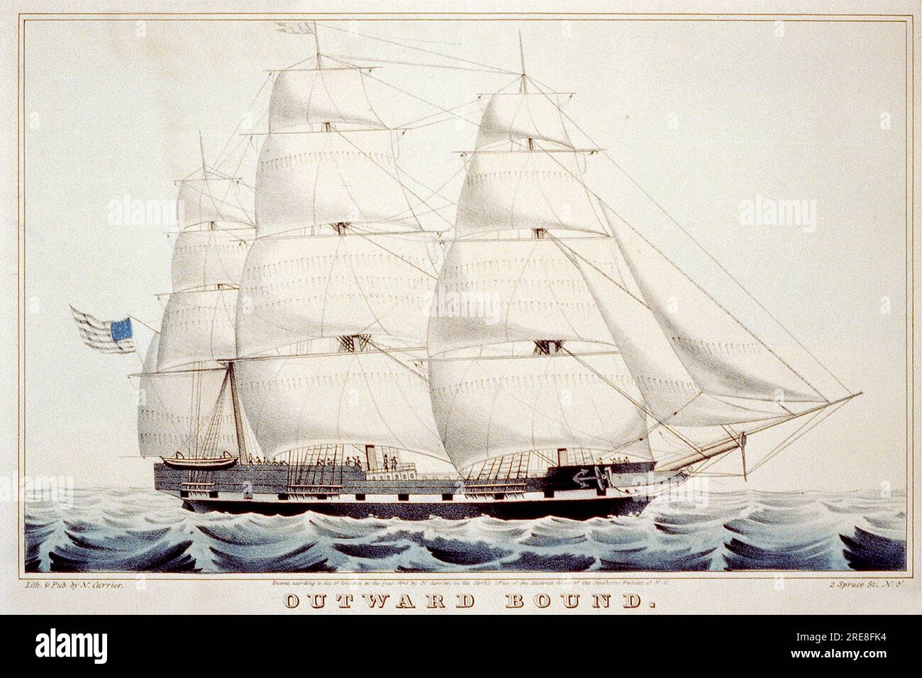 Vintage reproduction ship prints Stock Photo