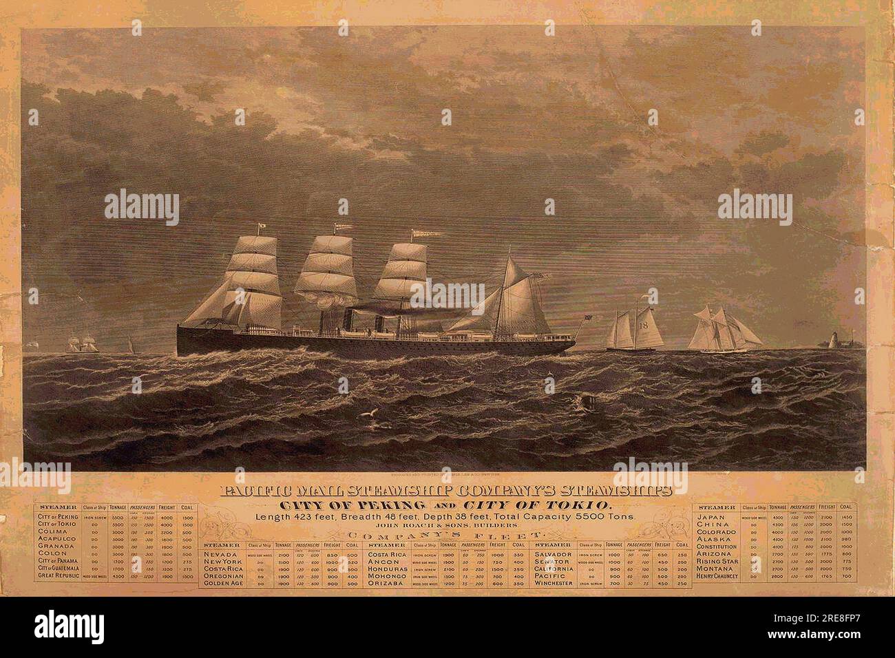 Vintage reproduction ship prints Stock Photo Alamy