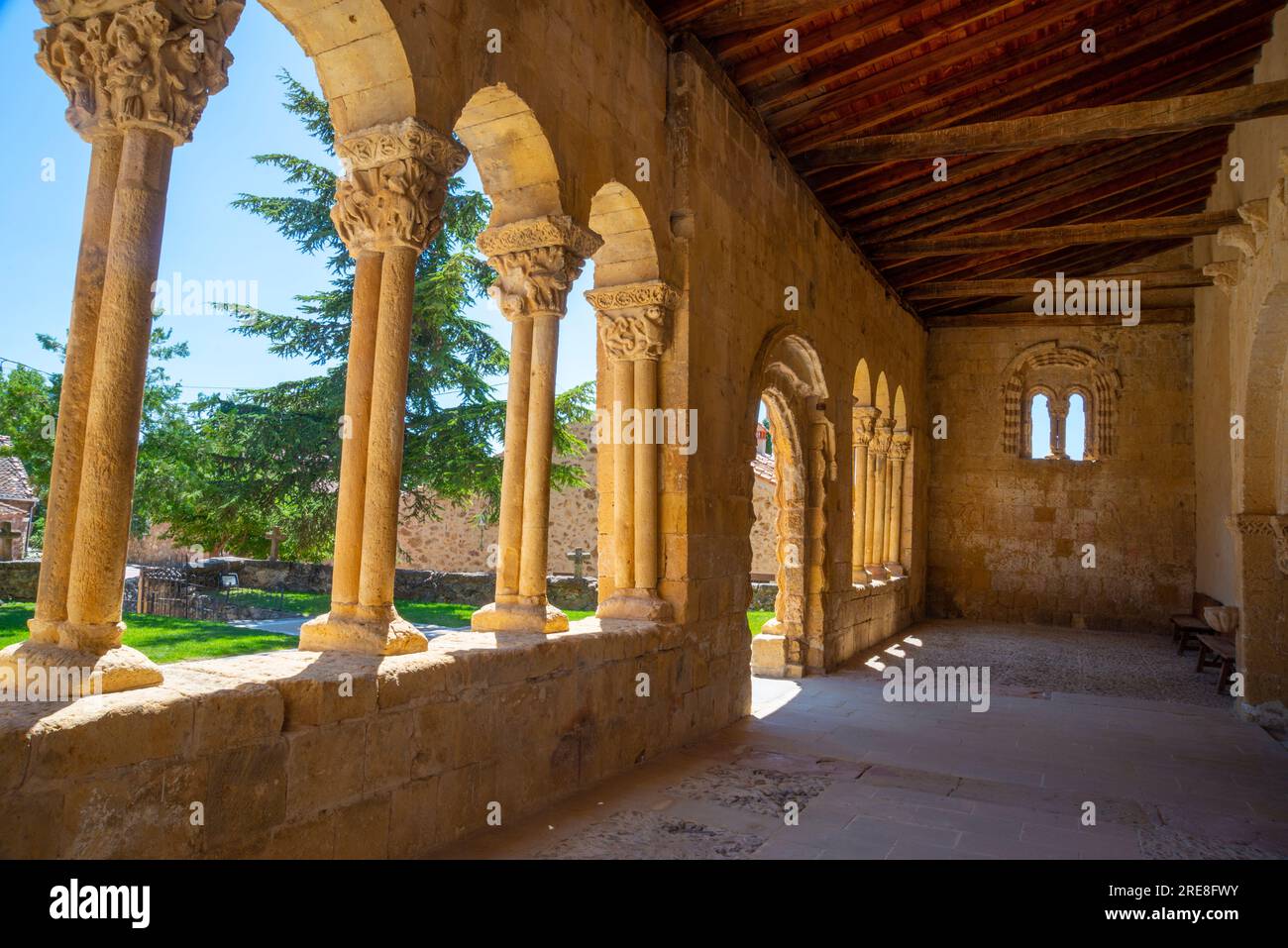 Atrium of San Miguel church. Sotosalbos, Segovia province, Castilla Leon, Spain. Stock Photo