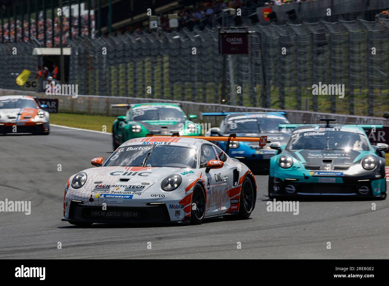 Budapest, Hungary. 23rd July, 2023. #6 Gustav Burton (UK, Fach Auto Tech), Porsche Mobil 1 Supercup at Hungaroring on July 23, 2023 in Budapest, Hungary. (Photo by HIGH TWO) Credit: dpa/Alamy Live News Stock Photo