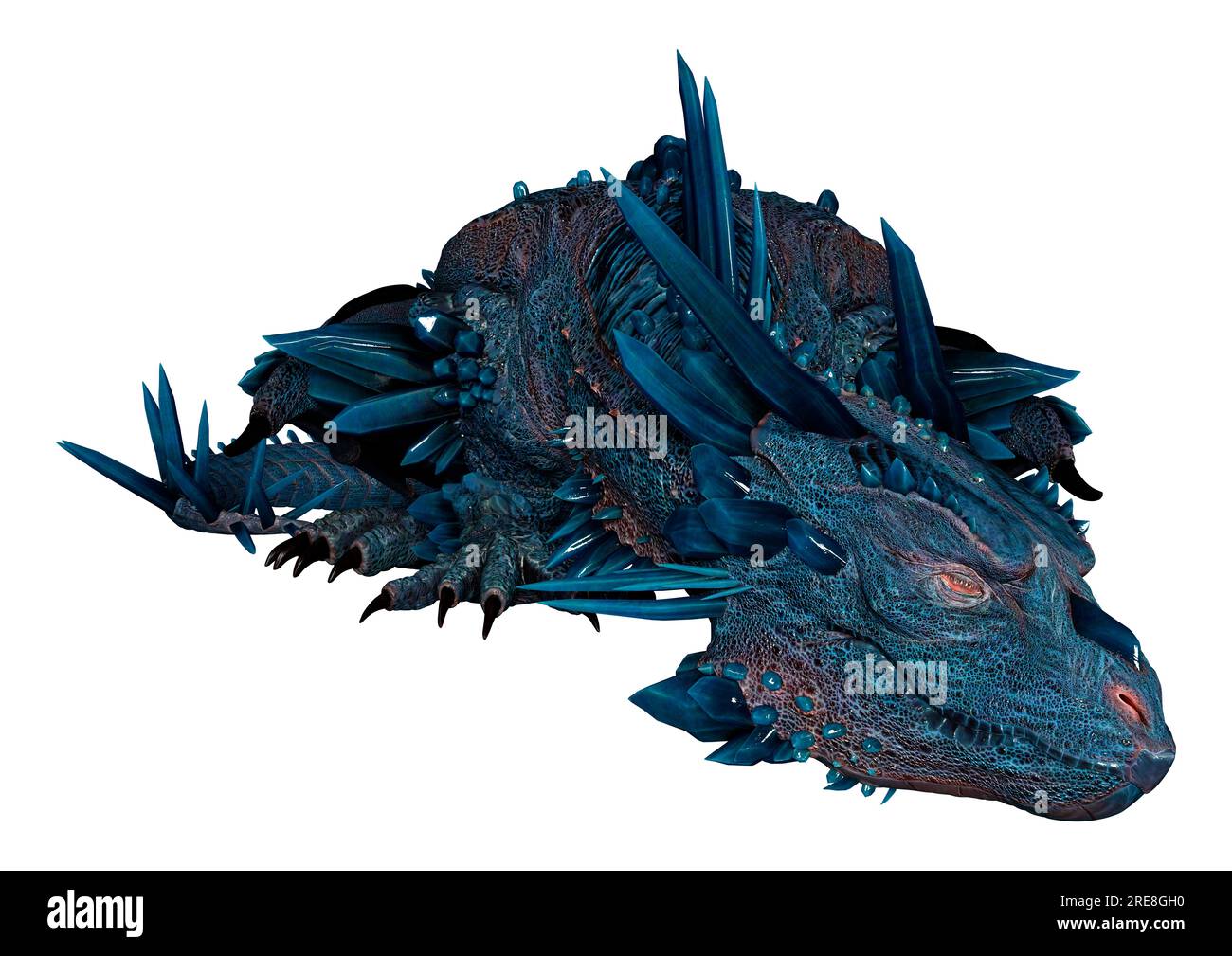 3D rendering of a fantasy dragon isolated on white background Stock ...