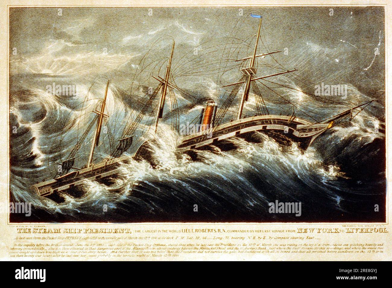 Vintage reproduction ship prints Stock Photo