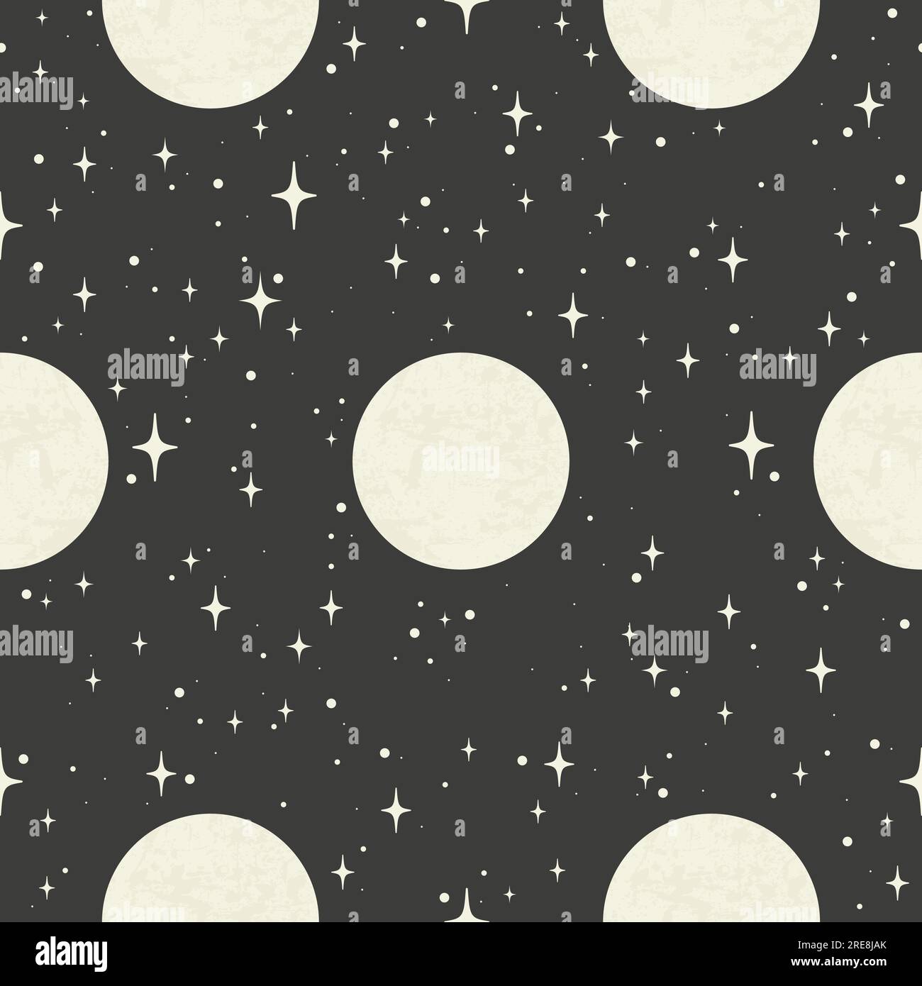 Moon and starry night seamless patterm illustration print Stock Vector ...