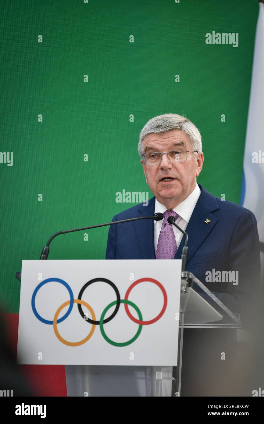 Paris France 26th July 2023 President Of The International Olympic paris-france-26th-july-2023-president-of-the-international-olympic