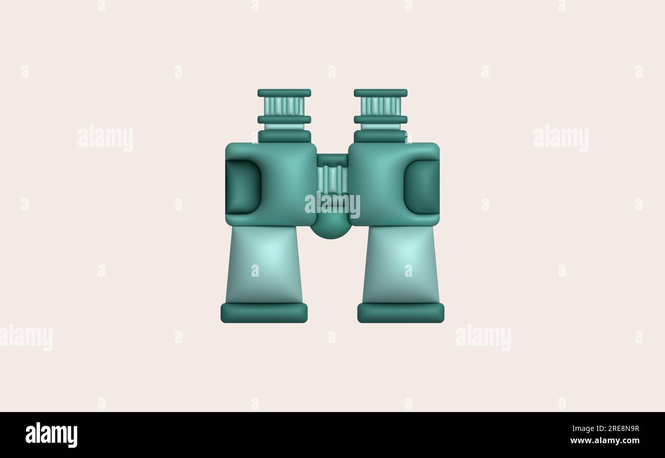 3d illustration Optical instruments for viewing distant. binoculars
