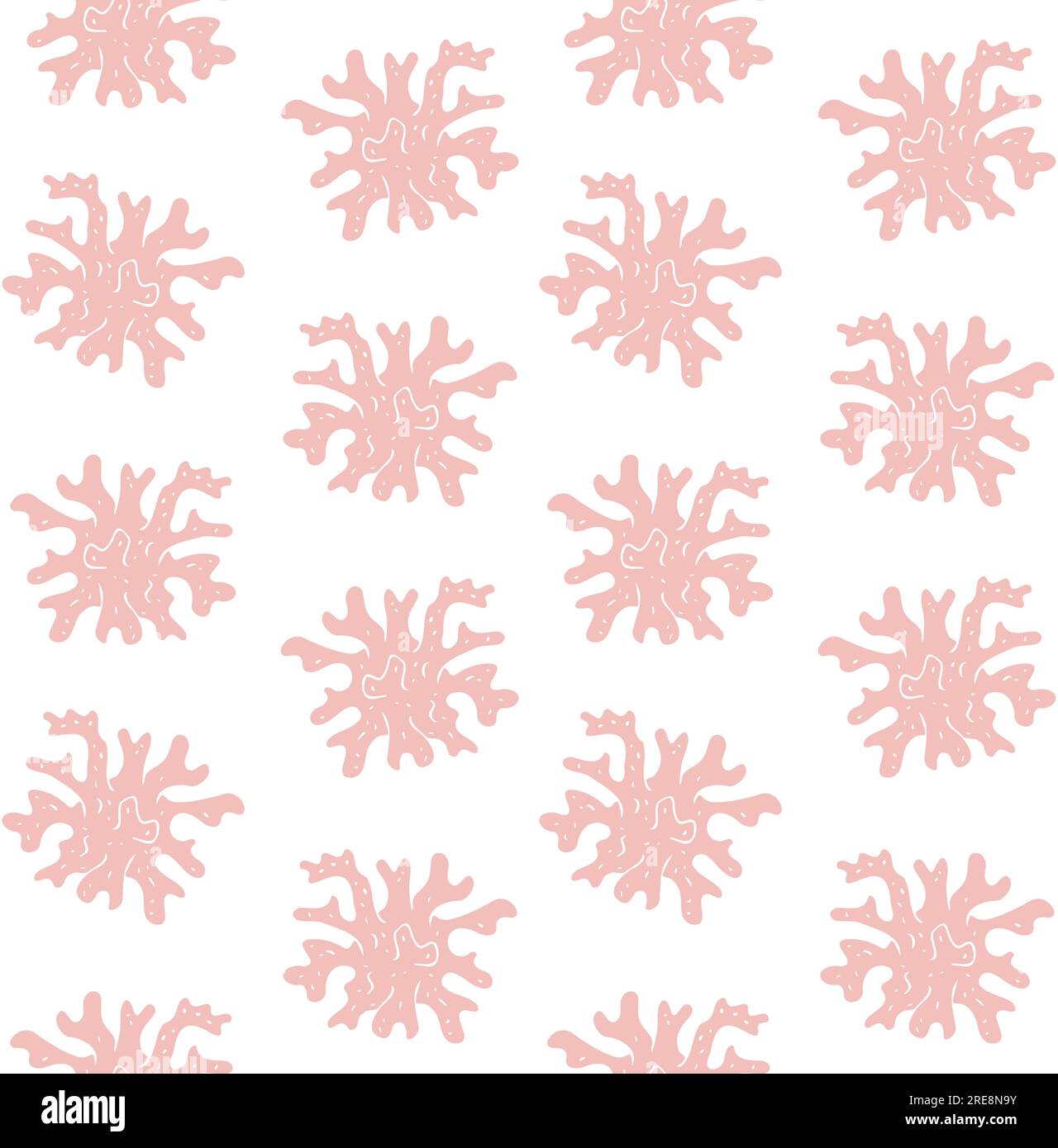 Vector seamless pattern of hand drawn doodle sketch pink coral isolated ...