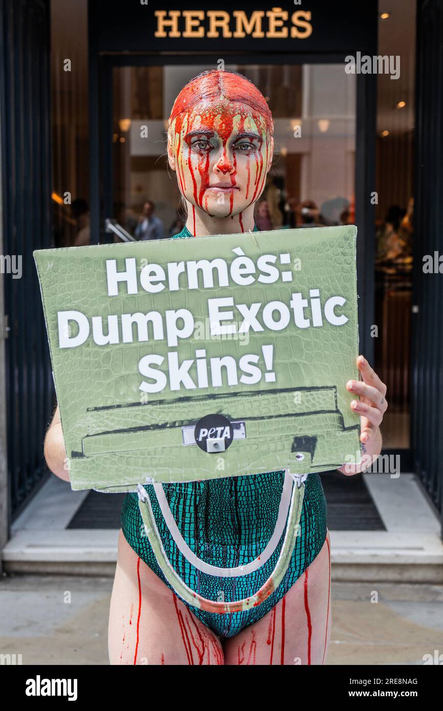 Activists protest use of exotic animal skins in Hermes bags