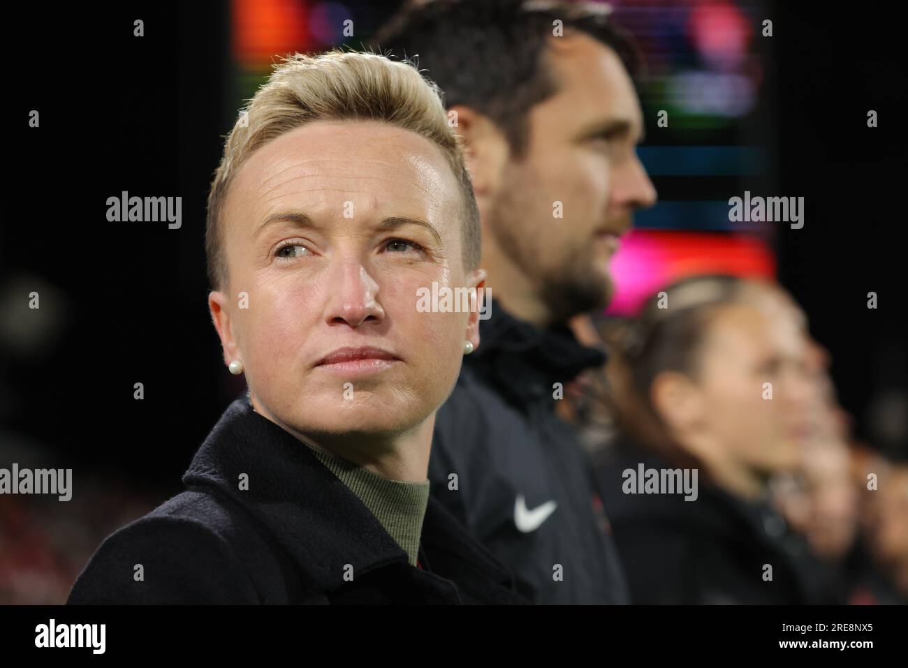 Perth, Australia. 26th July, 2023. Canada's coach Bev Priestman during ...