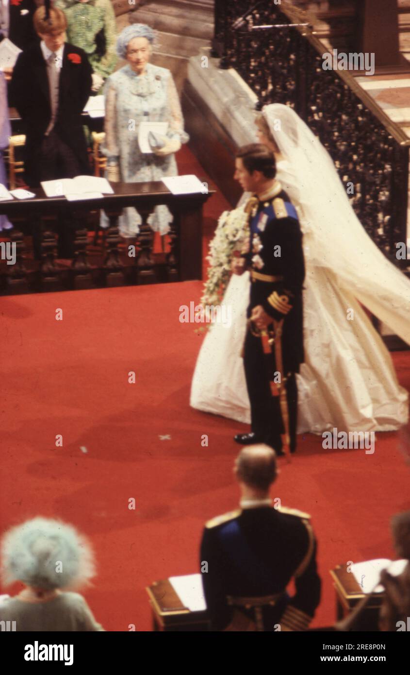 The wedding of Prince Charles and Lady Diana Spencer at St.Paul's Cathedral, London Wednesday, 29 July 1981  The ceremony    Photo by The Henshaw Archive Stock Photo