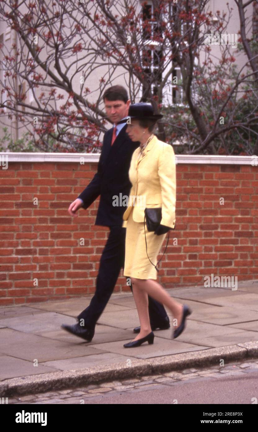 Princess Anne, The Princess Royal and her husband Vice Admiral Sir Timothy James Hamilton Laurence. Easter at Windsor 14th April 1999   Photo by The Henshaw Archive Stock Photo