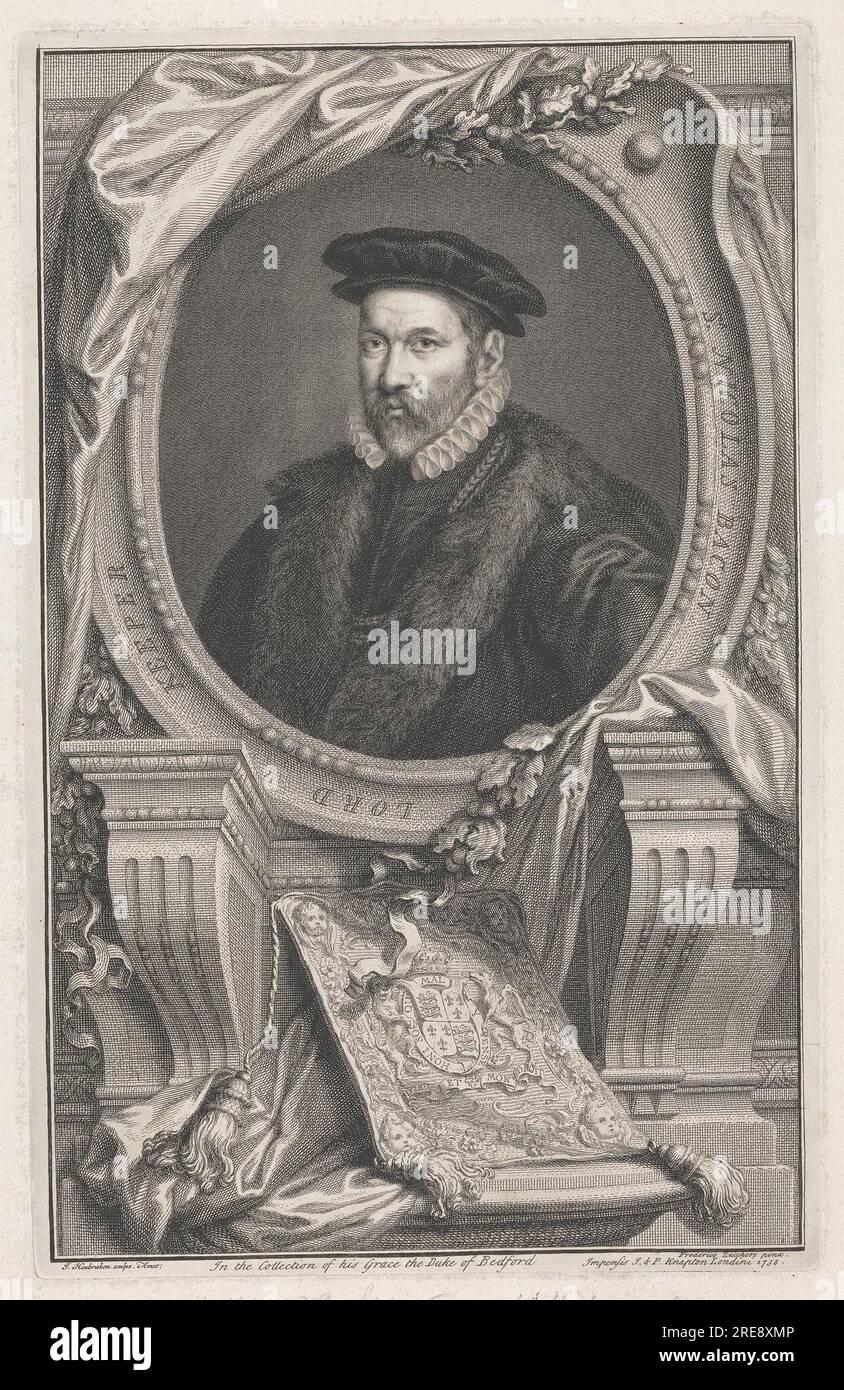 Sir Nicholas Bacon, Lord Keeper 1738 by Jacobus Houbraken Stock Photo