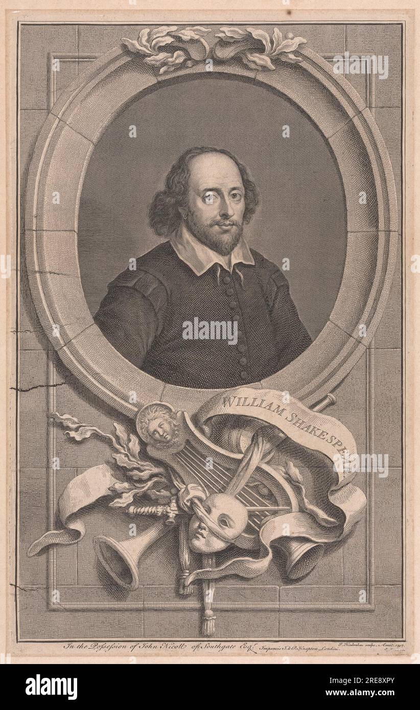 William Shakespeare 1747 by Jacobus Houbraken Stock Photo