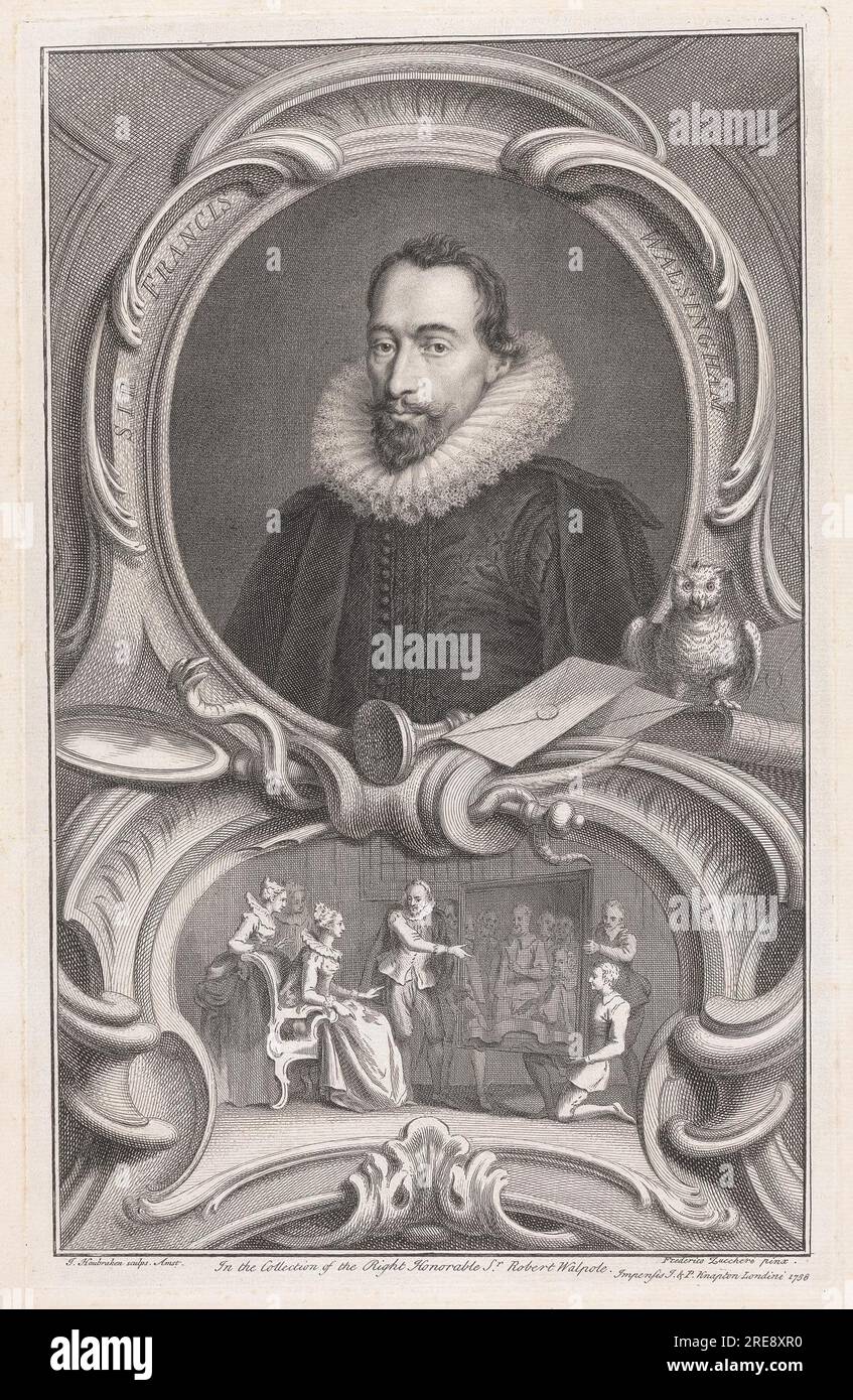 Sir Francis Walsingham 1738 by Jacobus Houbraken Stock Photo