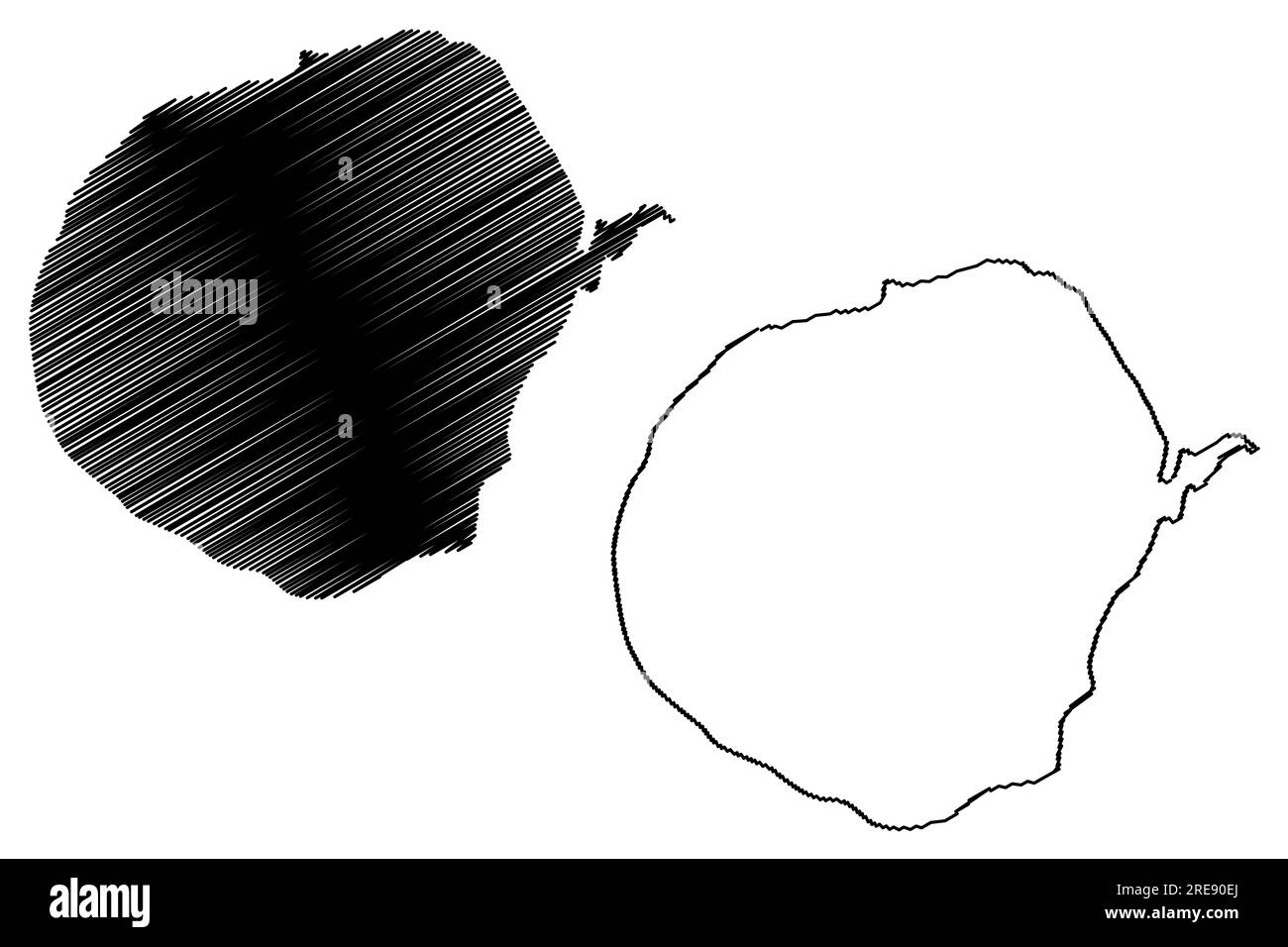 Lake Red (Republic of Croatia) map vector illustration, scribble sketch