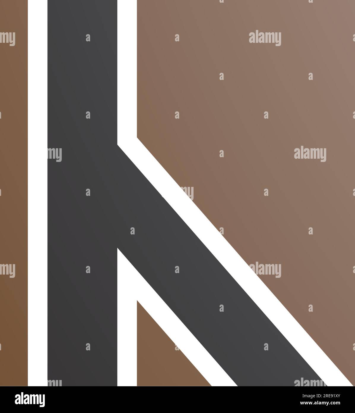 Brown and Black Letter H Icon with Straight Lines on a White Background ...