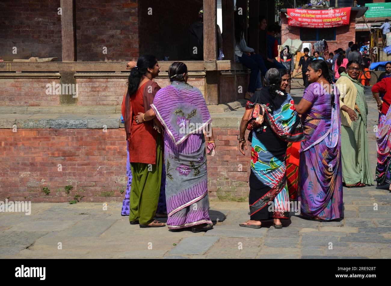 Life and lifestyle of nepali old women people and friends stand join