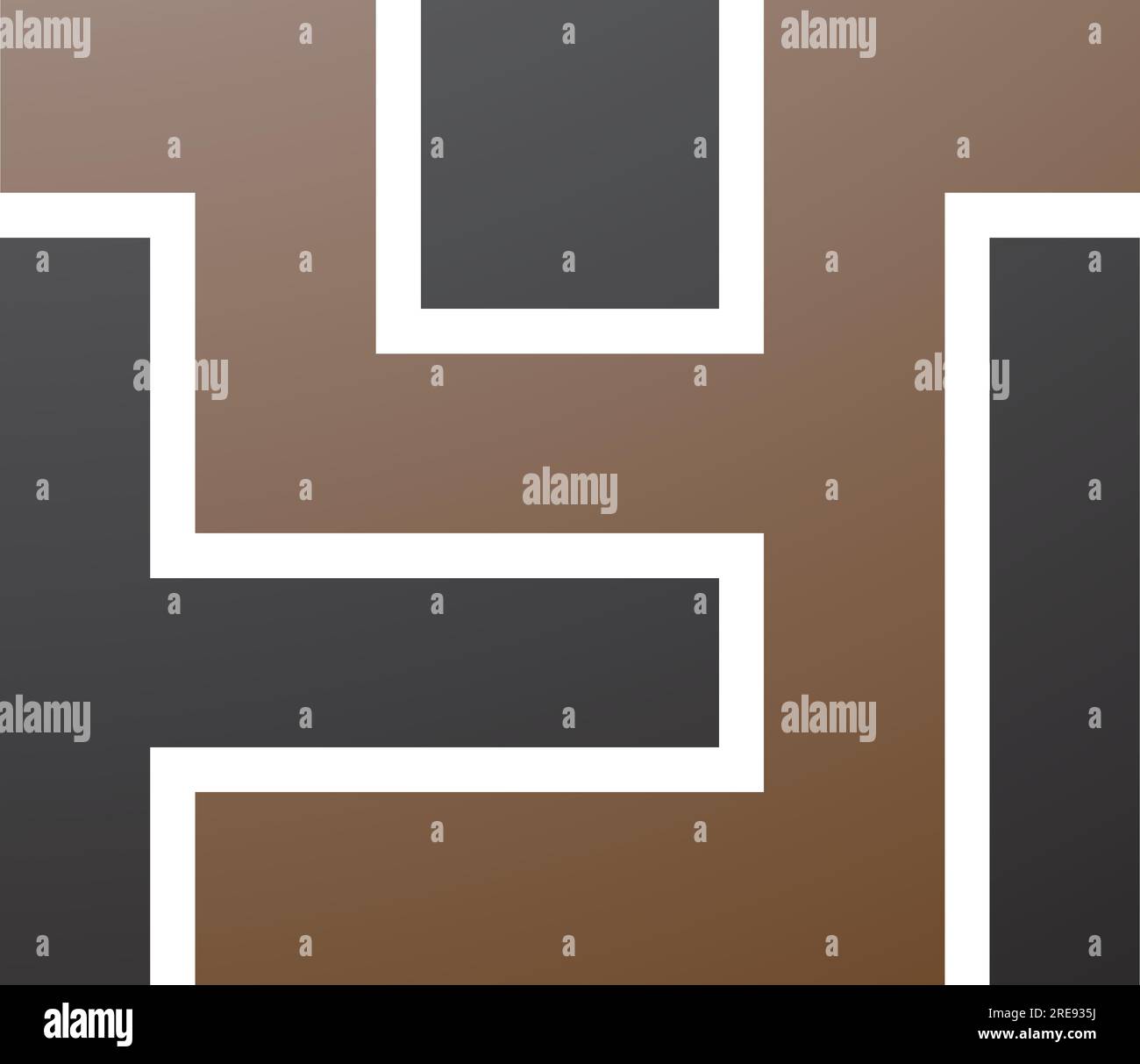 Brown and Black Rectangle Shaped Letter Y Icon on a White Background ...