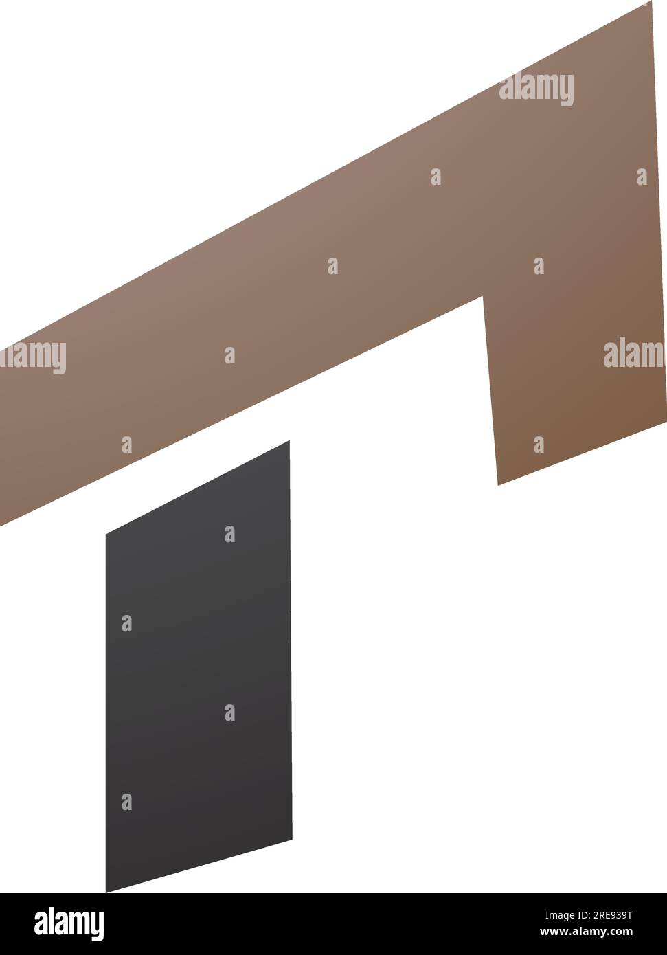 Brown and Black Rectangular Letter R Icon on a White Background Stock ...