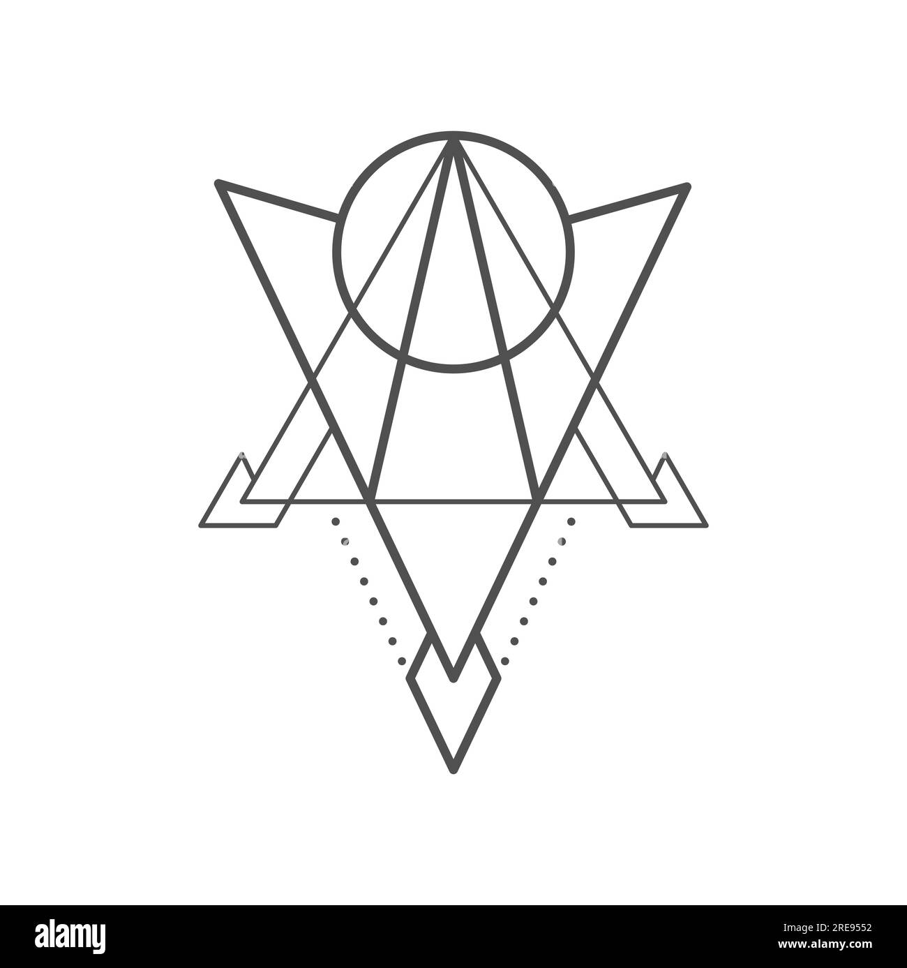 Abstract Geometric Symbol Logo Tattoo Design Vector Monochrome Illustration  Stock Illustration - Download Image Now - iStock