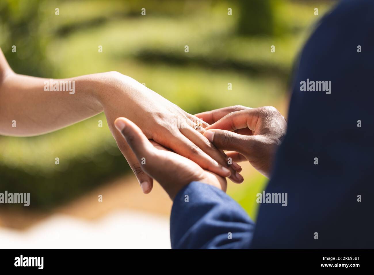African american couple placing hands hi-res stock photography and ...