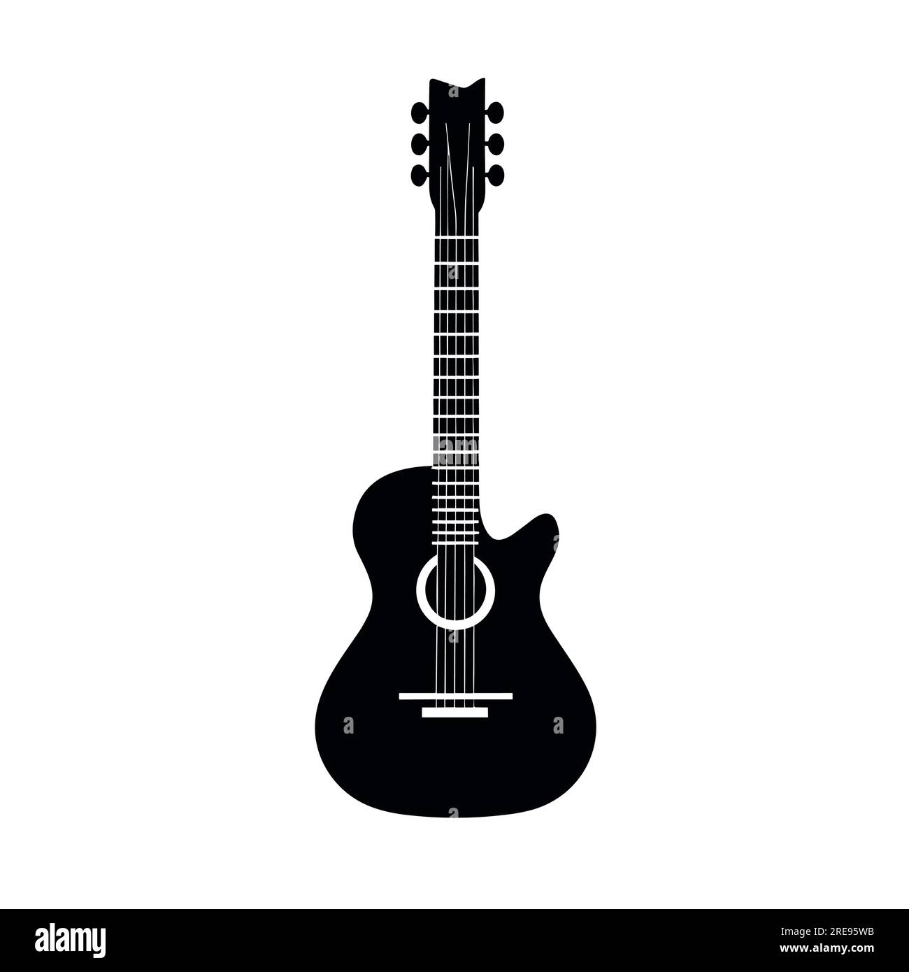Black blues guitar icon. Simple illustration of black blues guitar