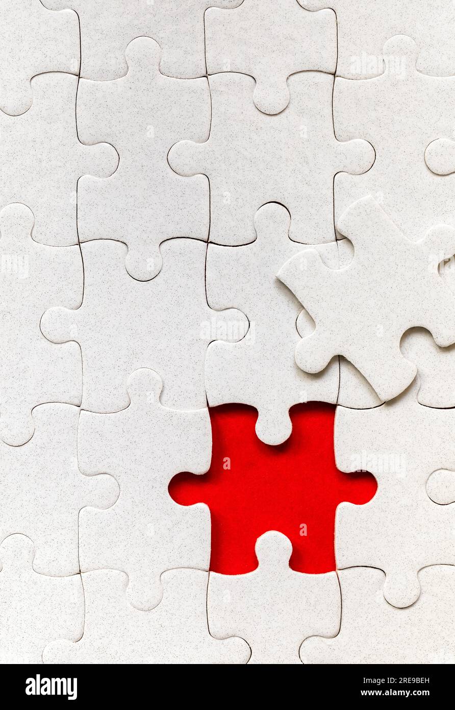 Jigsaw puzzle with missing piece. Missing puzzle pieces. Concept image