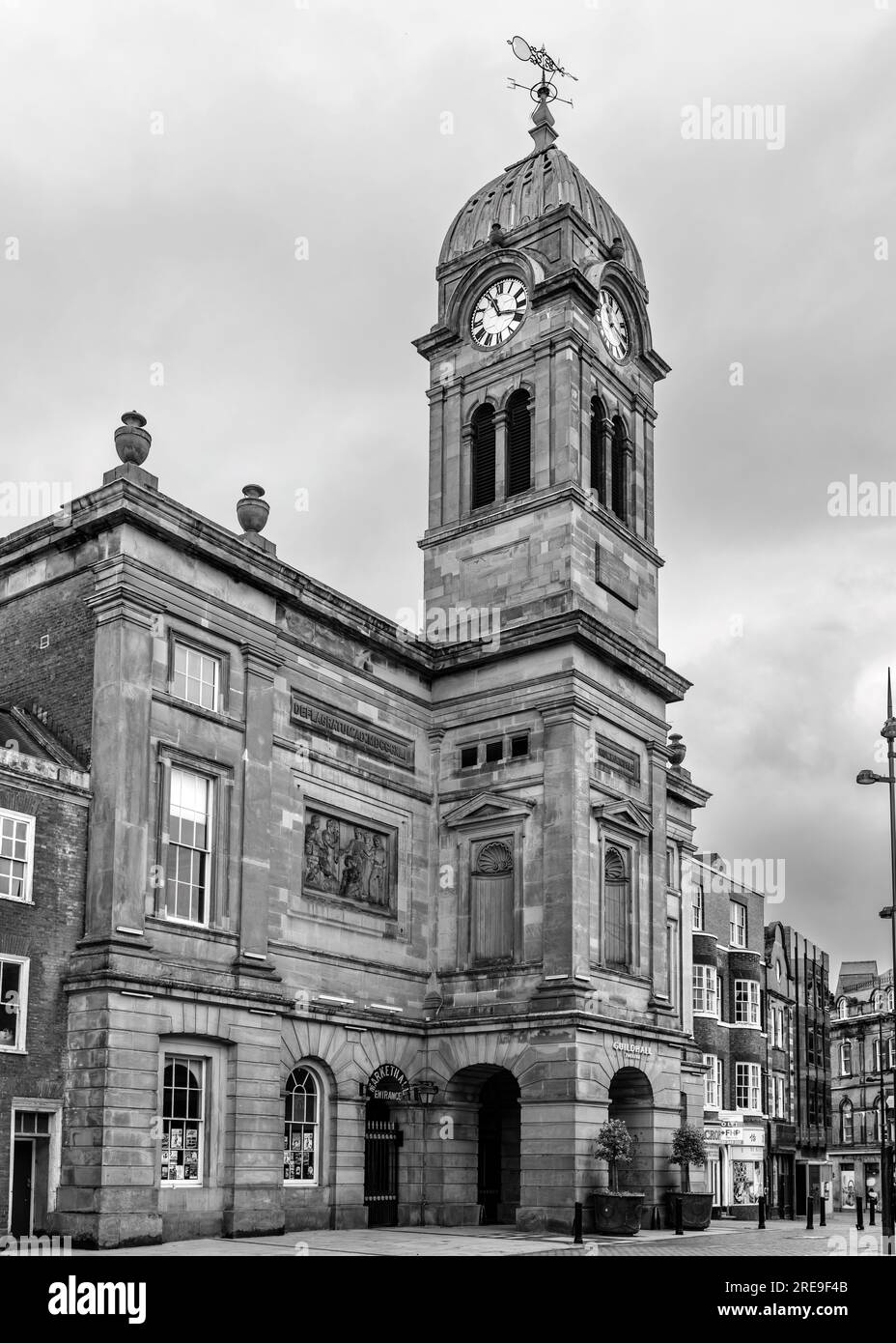 Black and white image of Derby Town Hall Stock Photo Alamy