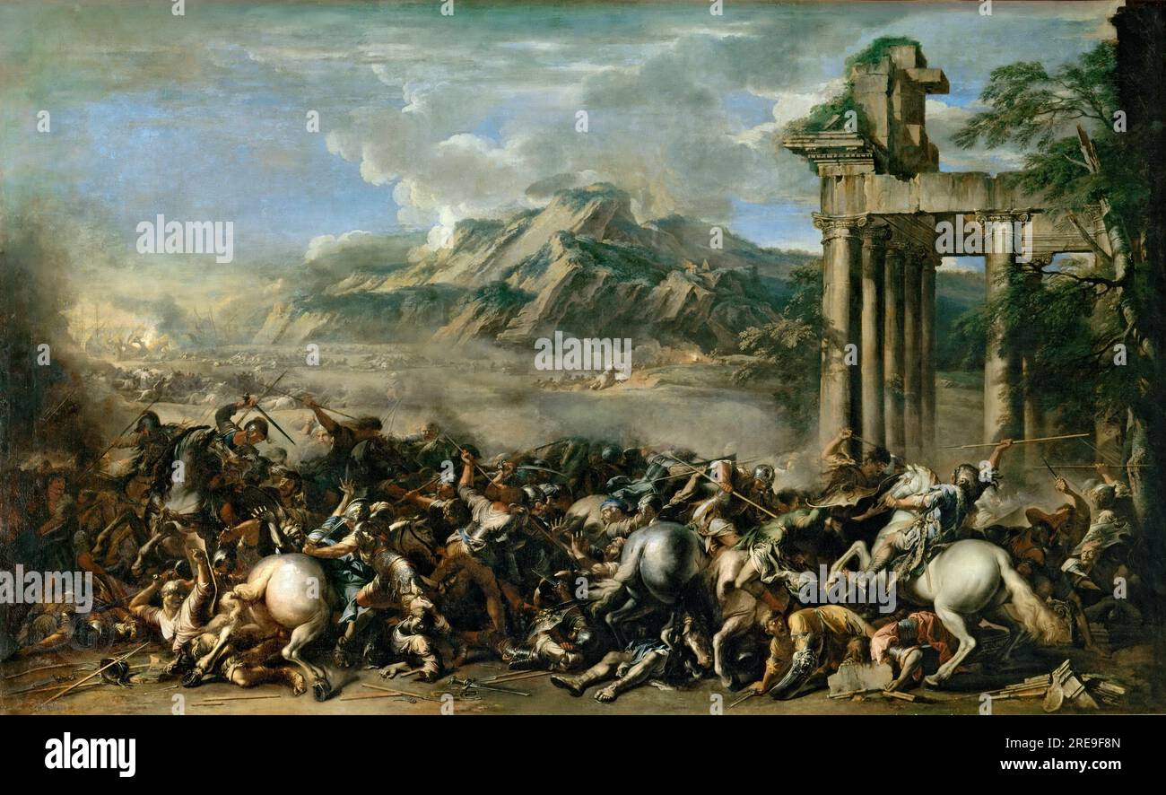 Salvator Rosa (1615-1673) -- Heroic Battle 1652, 214х351 Stock Photo