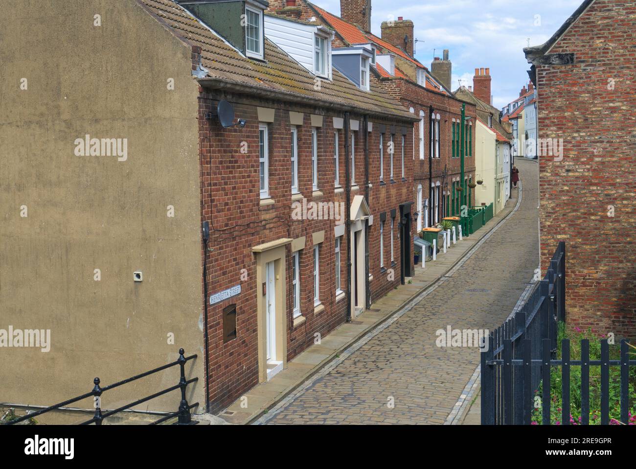 Famous and historic Henrietta Street, Whitby, North Yorkshire coast