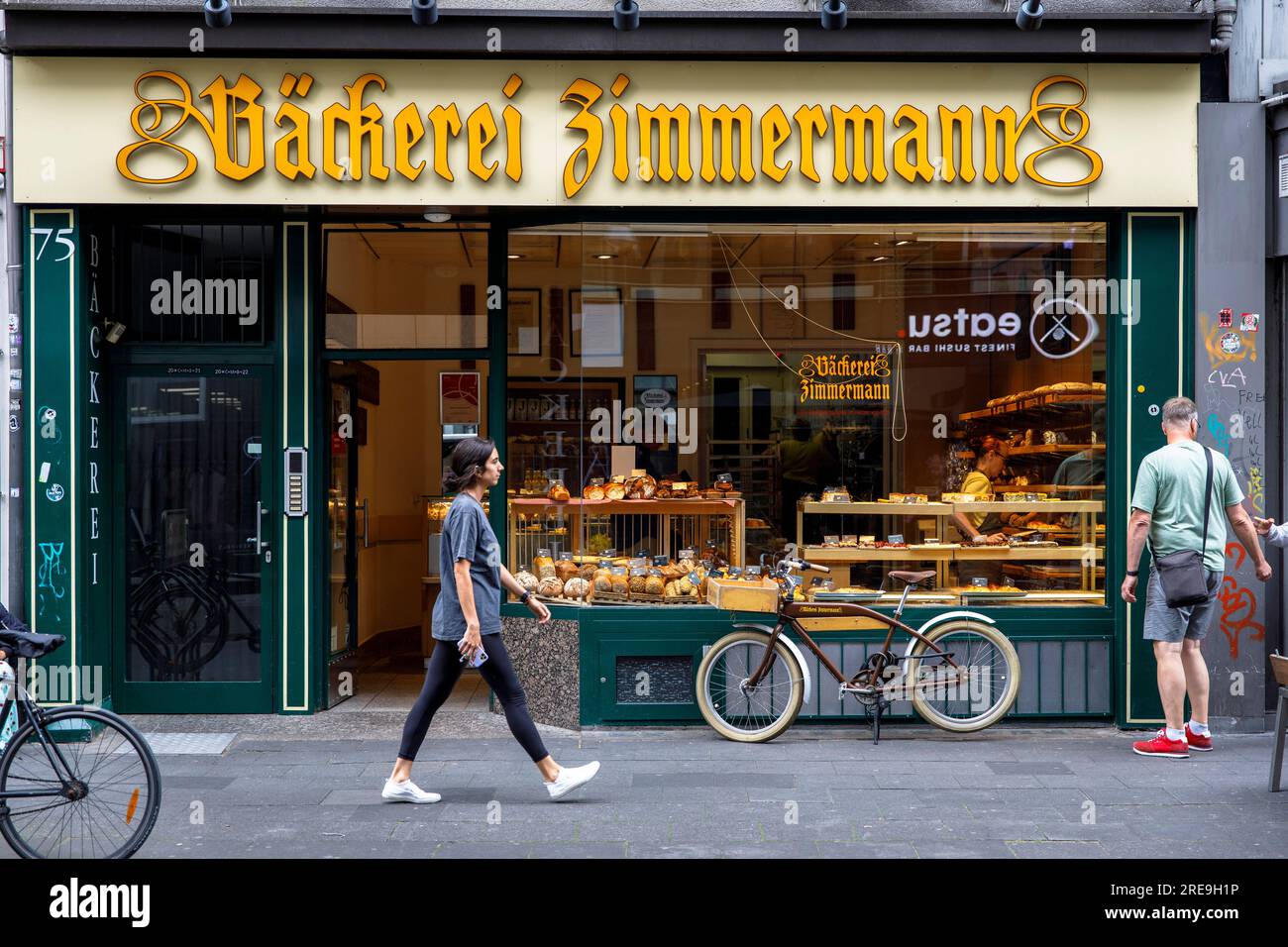 the bakery Zimmermann on the street Ehrenstrasse, Cologne, Germany. die
