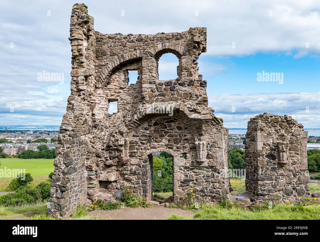 St Anthony's Chapel ruins, Holyrood Park, Edinburgh, Scotland, UK Stock Photo