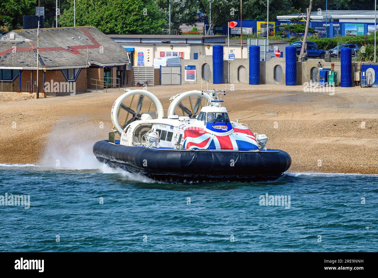 Solent Flyer is a hovercraft operated by Hovertravel providing a regular passenger service between Portsmouth and Ryde on the Isle of Wight. Stock Photo