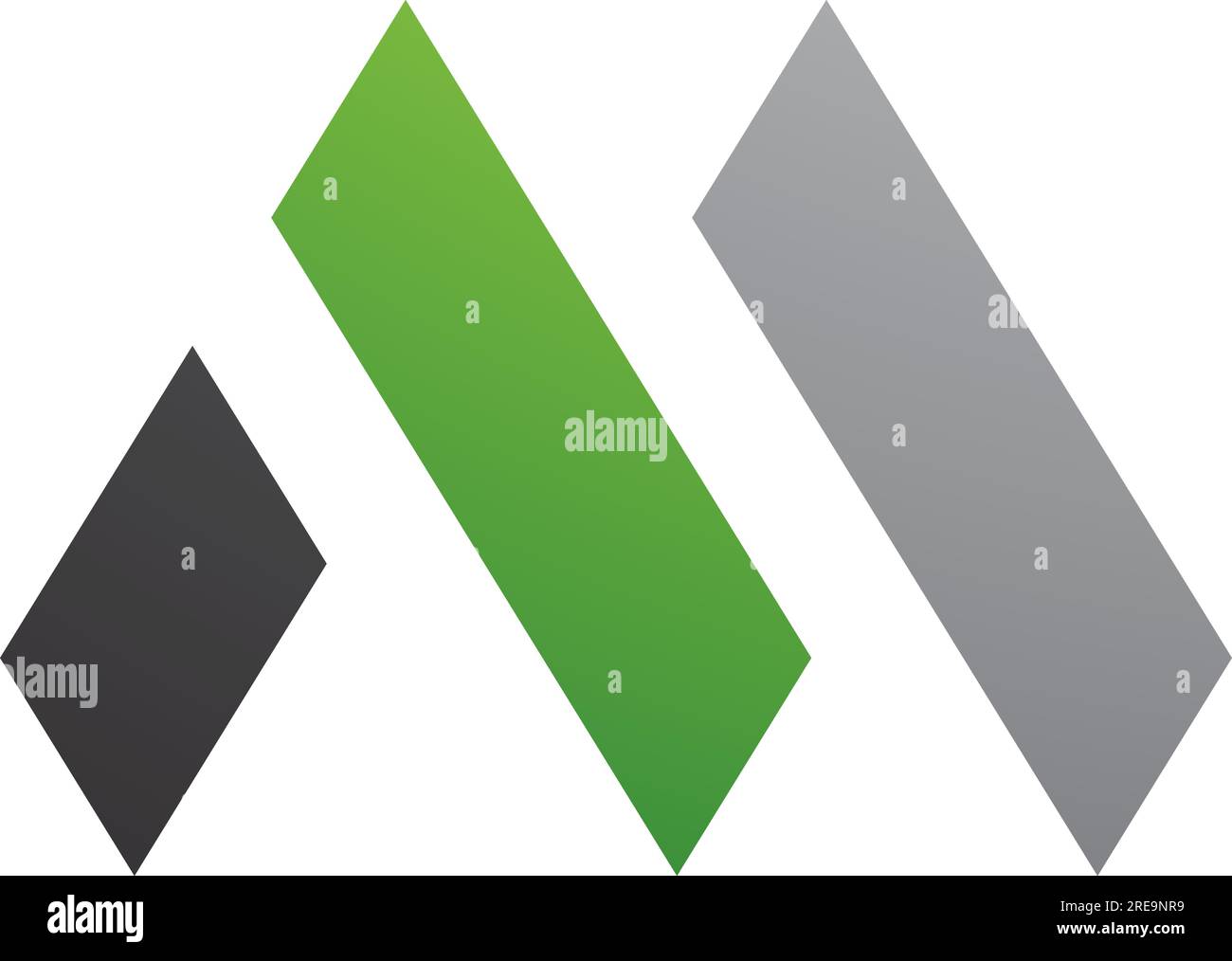 Green and Black Letter M Icon with Rectangles on a White Background ...
