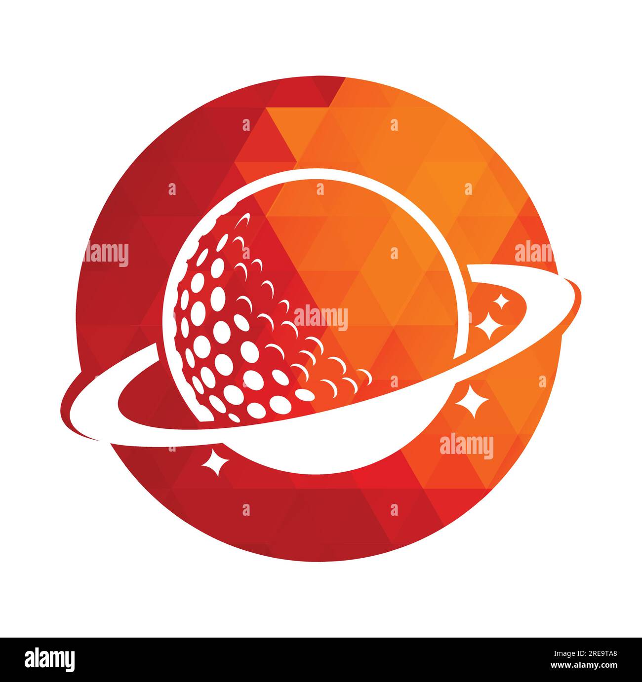 Planet golf and cloud shape vector logo design. Golf ball and planet vector logo design template. Stock Vector