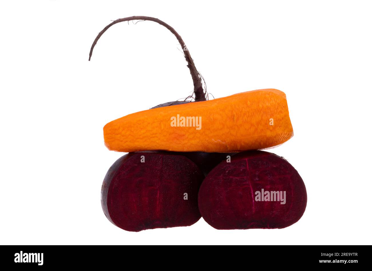 beetroot with carrots isolated on white background Stock Photo