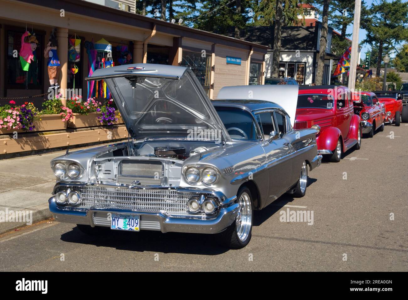 Classic car show held in the streets of Florence, Oregon, USA Stock