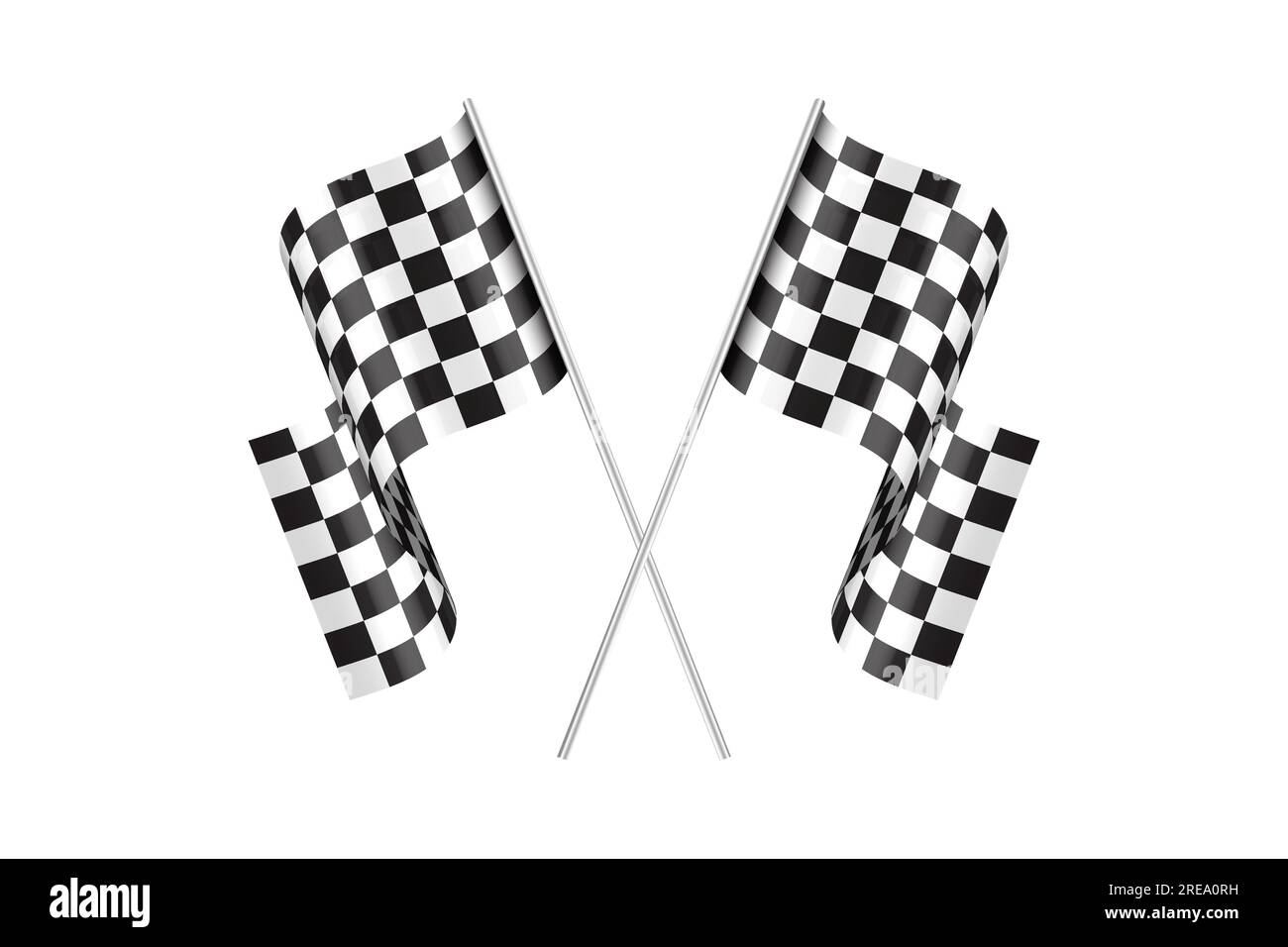 Checkered or chequered flags. racing flags. Vector illustration Stock
