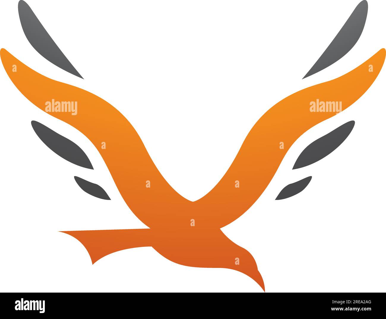 Orange and Black Bird Shaped Letter V Icon on a White Background Stock ...