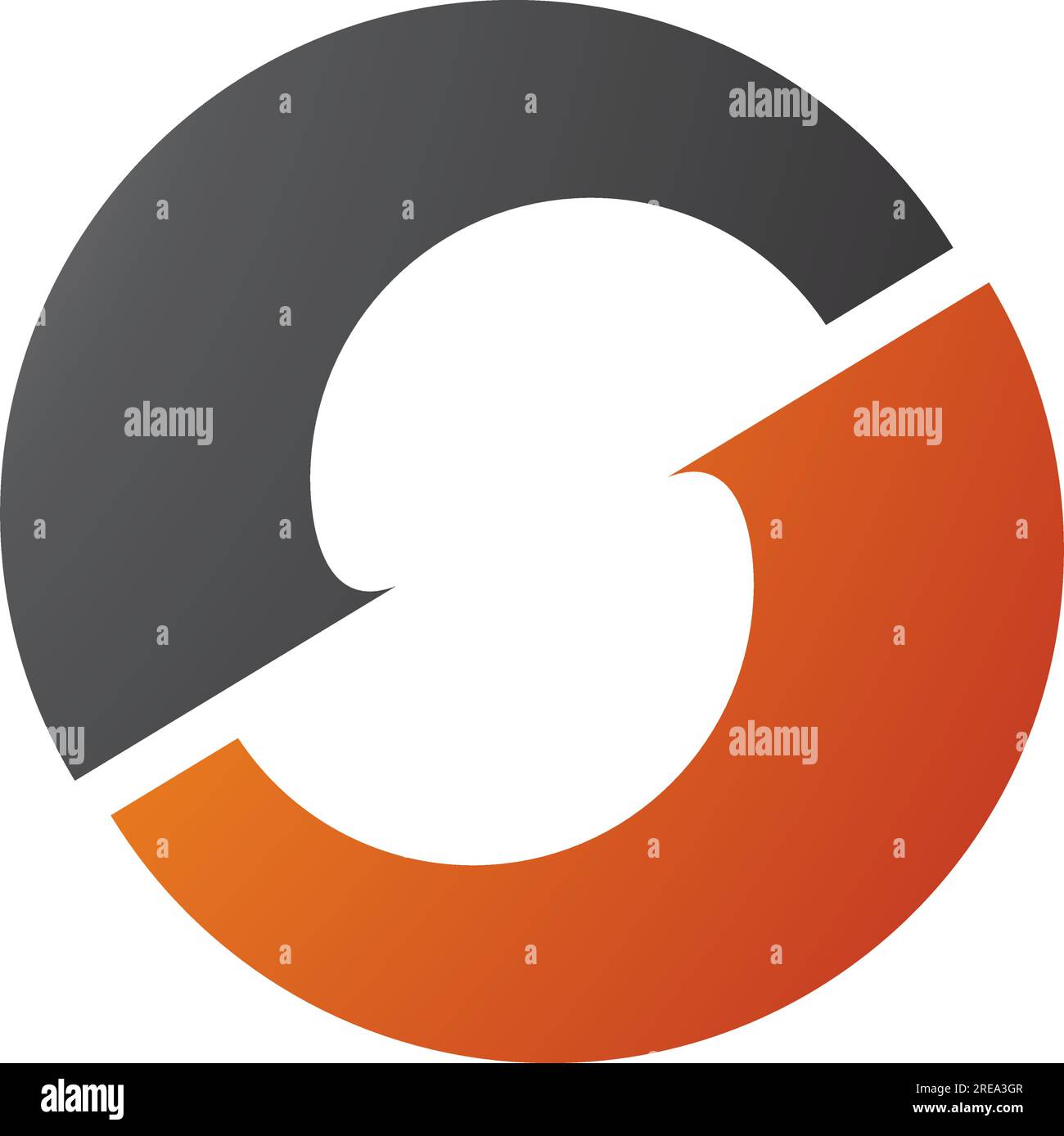 Orange and Black Letter O Icon with an S Shape in the Middle on a White ...