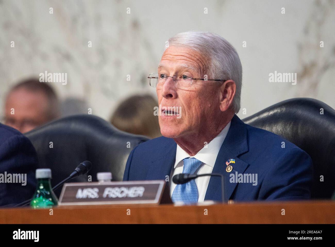 United States Senator Roger Wicker (Republican of Mississippi), Ranking Member, US Senate Committee on Armed Services speaks at a Senate Armed Services Hearing to examine the nominations of Lieutenant General Gregory M. Guillot, USAF, to be general and Commander, United States Northern Command/Commander, North American Aerospace Defense Command, and Lieutenant General Stephen N. Whiting, USSF, to be general and Commander, United States Space Command, both of the Department of Defense. Credit: Annabelle Gordon/CNP /MediaPunch Stock Photo