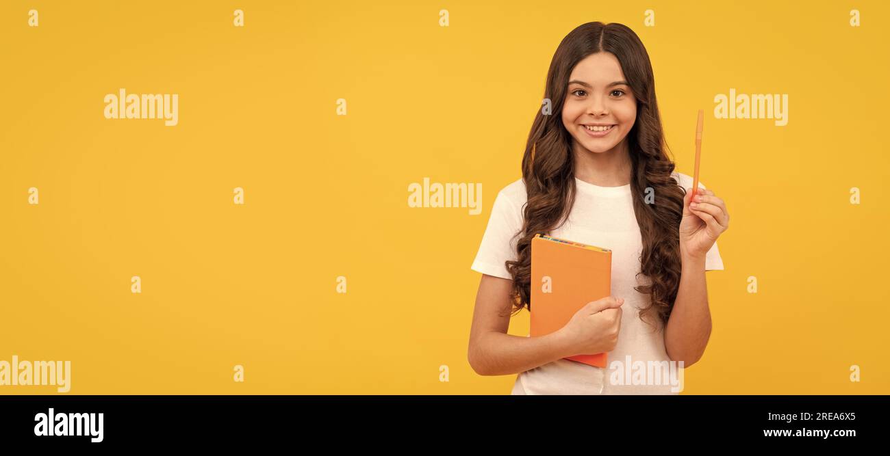 happy student prepare for exam. schoolgirl do homework. school report ...