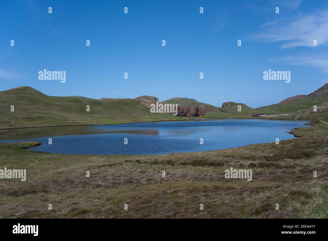 Town Loch on Muckle Roe, Mainland, Shetland, Scotland, UK. Stock Photo