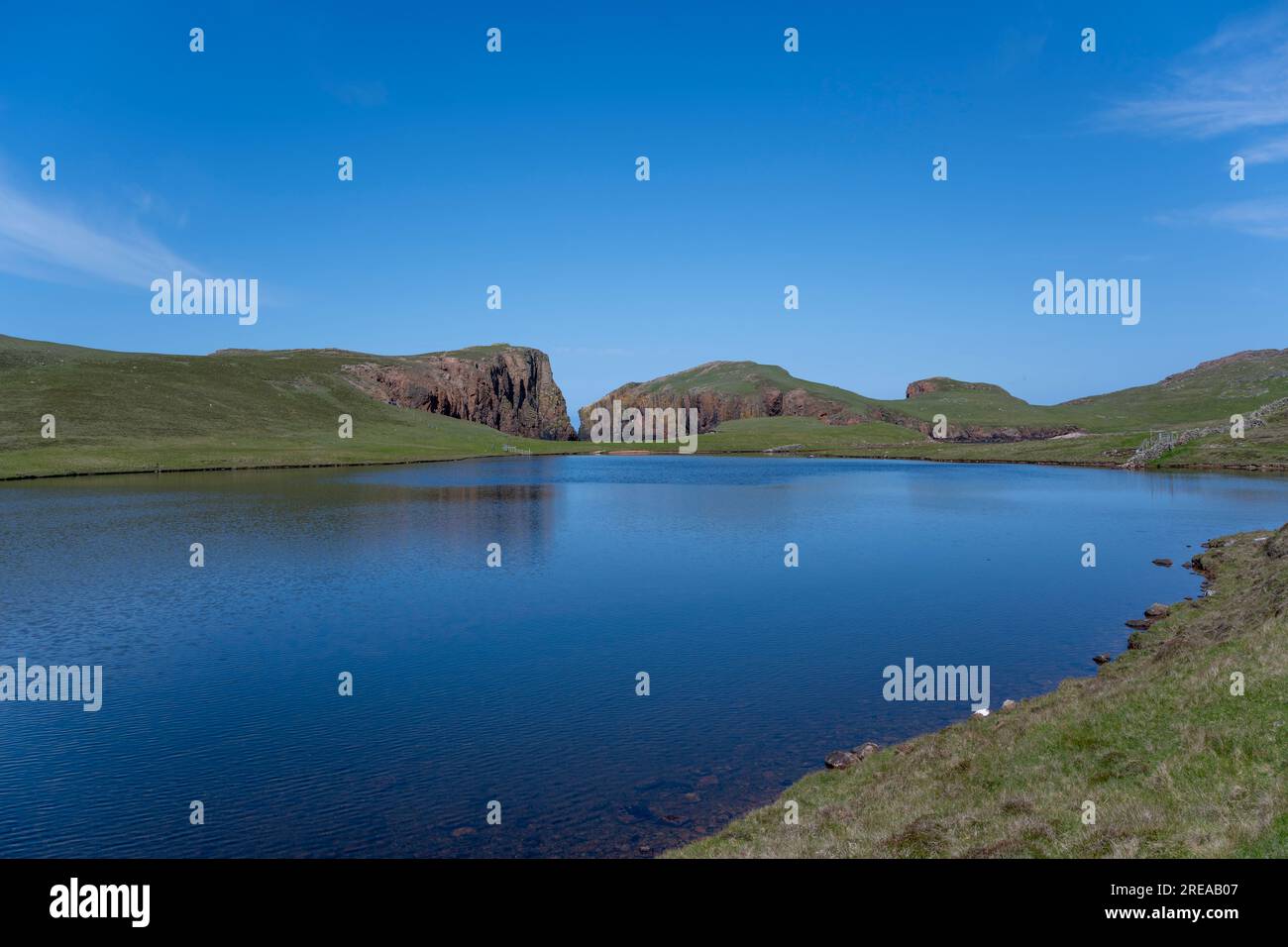 Town Loch on Muckle Roe, Mainland, Shetland, Scotland, UK. Stock Photo