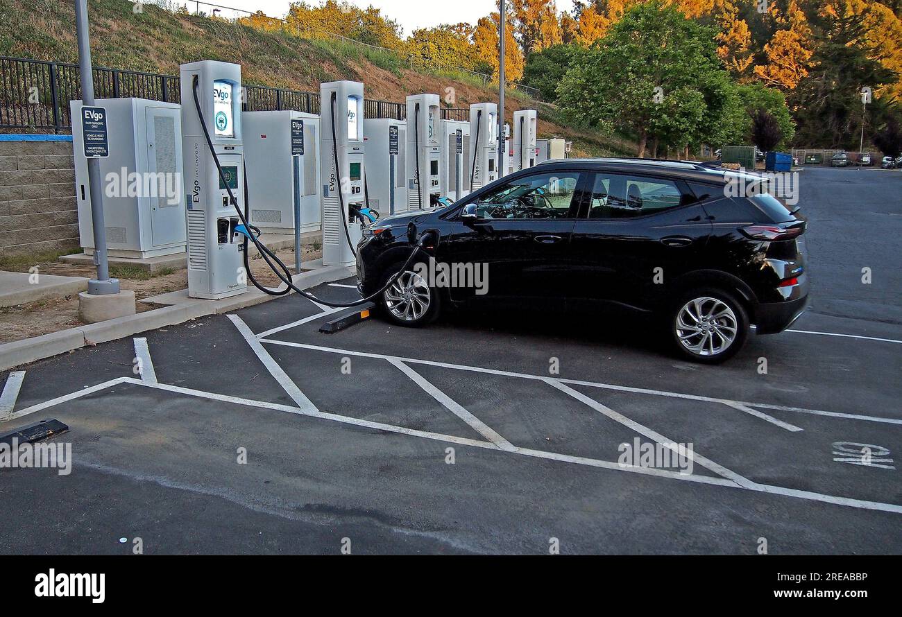 Chevrolet Bolt EUV, electric vehicle charging in California Stock Photo
