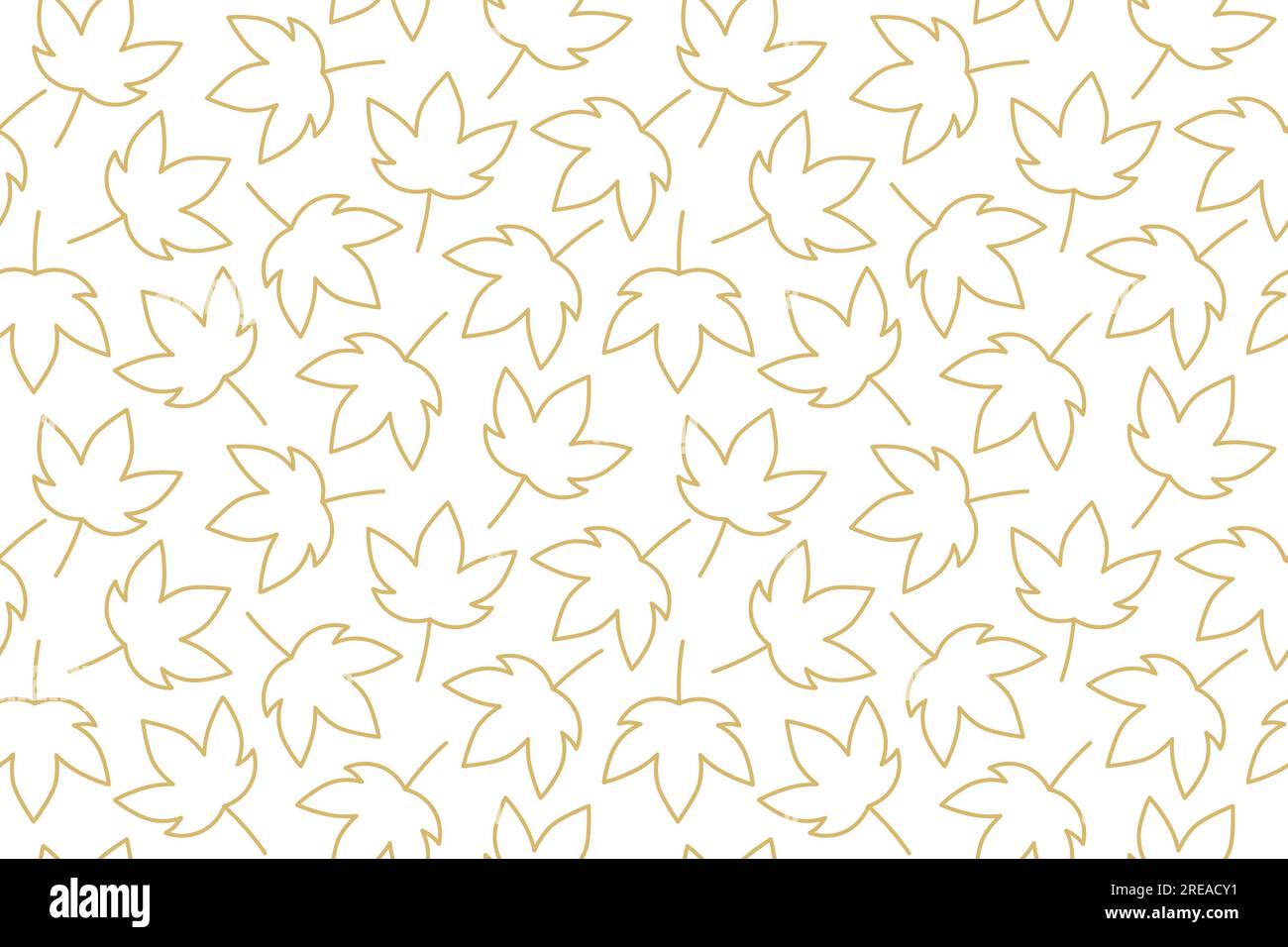 golden seamless pattern with maple leaves - vector illustration Stock Vector
